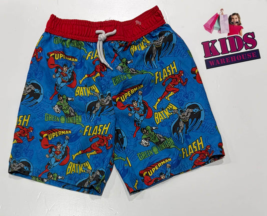 Justice League Blue & Red Shorts With DC Characters Pattern Size 5