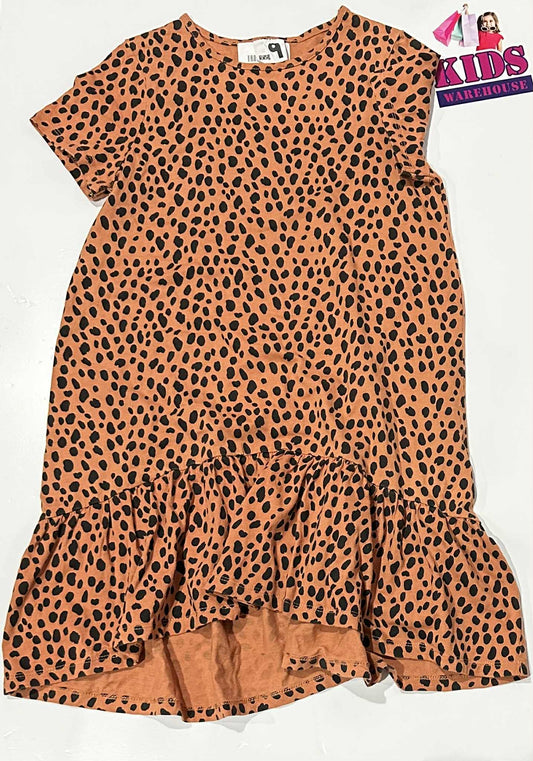 Cotton On Orange Dress With Black Dotted Pattern Size 9