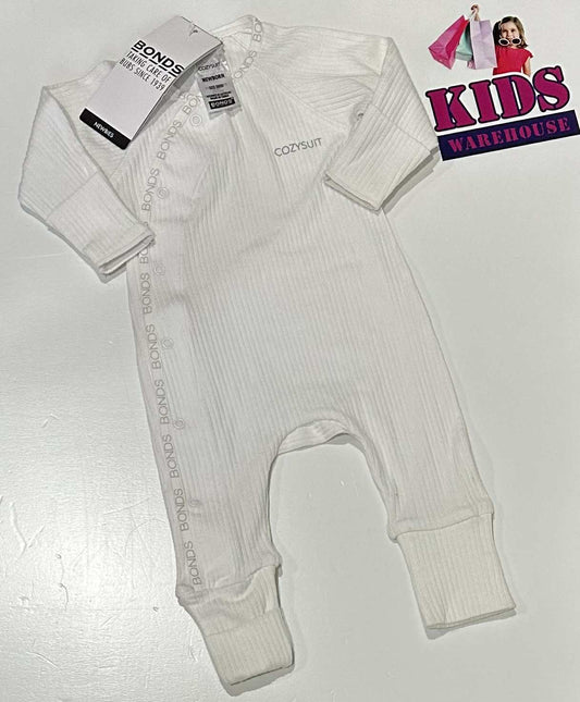 New Bonds White Cozysuit Size 0000