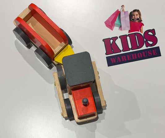 Wooden Orange Truck Toy