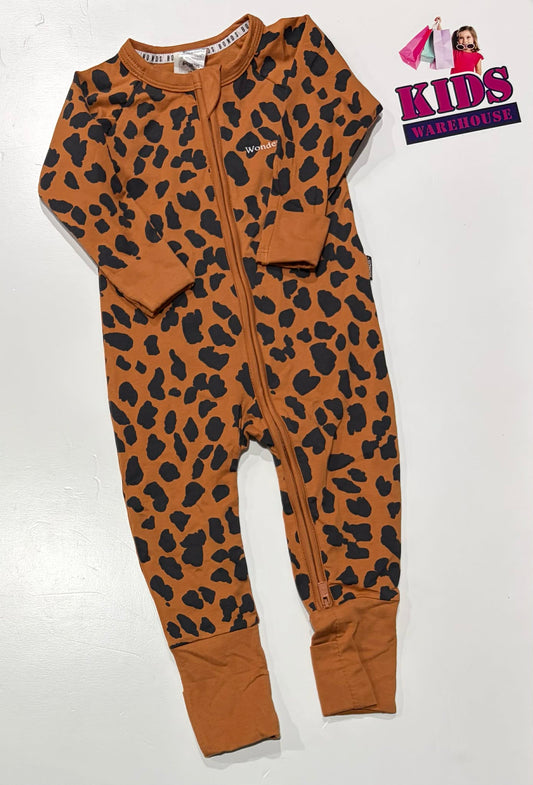 New Bonds Brown Wondersuit With Leopard Pattern Size 0 (RRP $28.99)