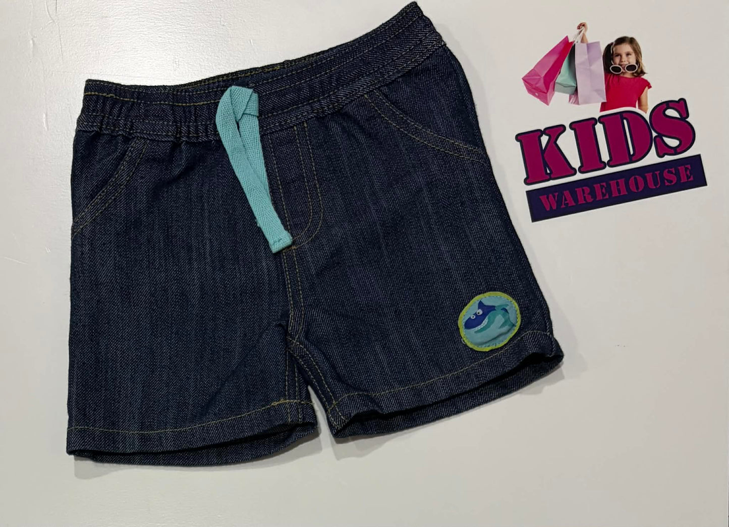 Lily & Jack Blue Jean Shorts With Shark Print Size 00