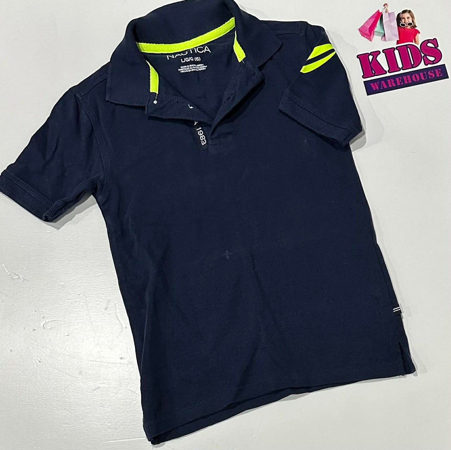 Nautica Dark Blue & Green Top Size 6