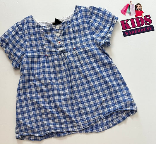 Cotton On Blue Checked Top Size 3