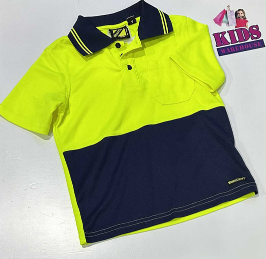 Work Craft Yellow & Black Tradie Top Size 4