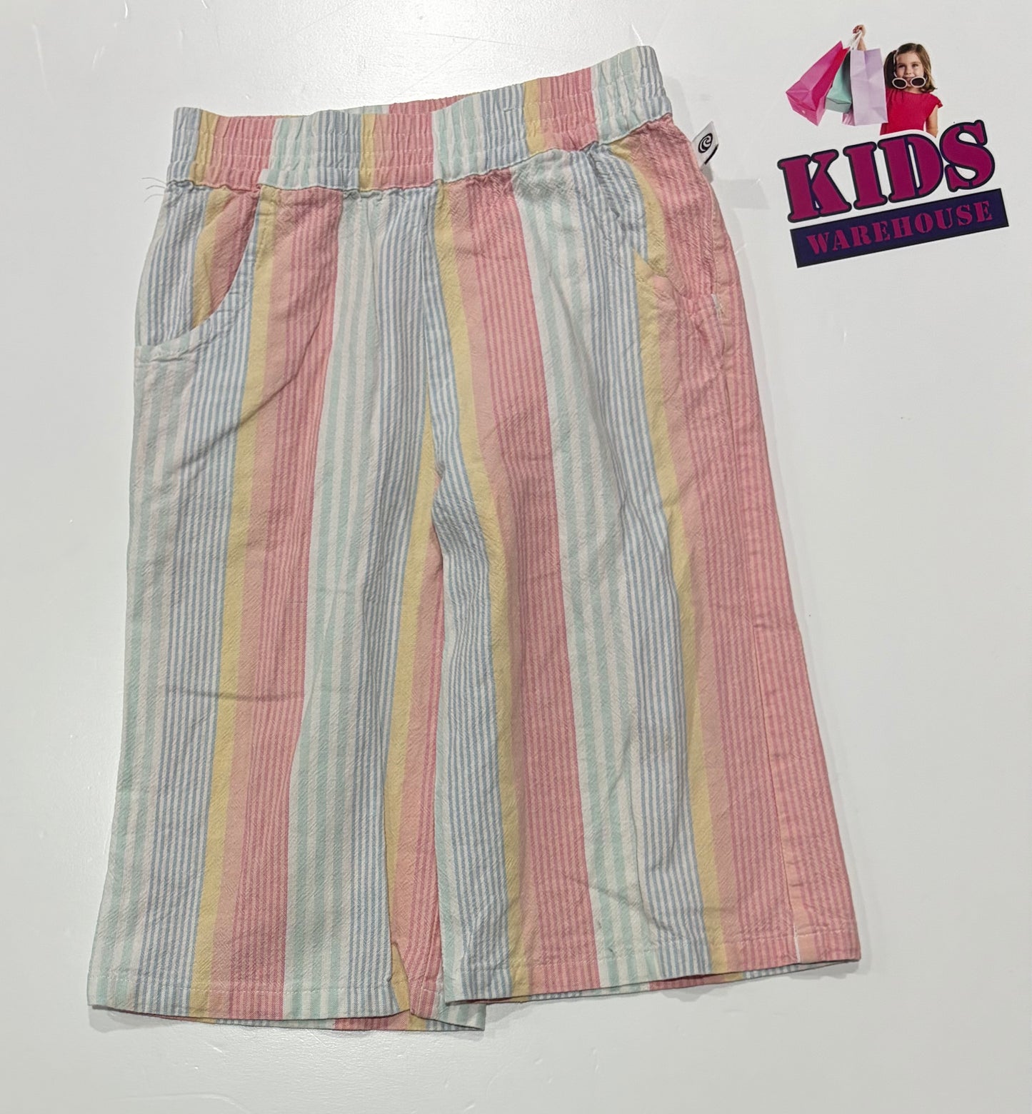 Piping Hot Blue, Yellow, Pink Stripe Pants Size 4