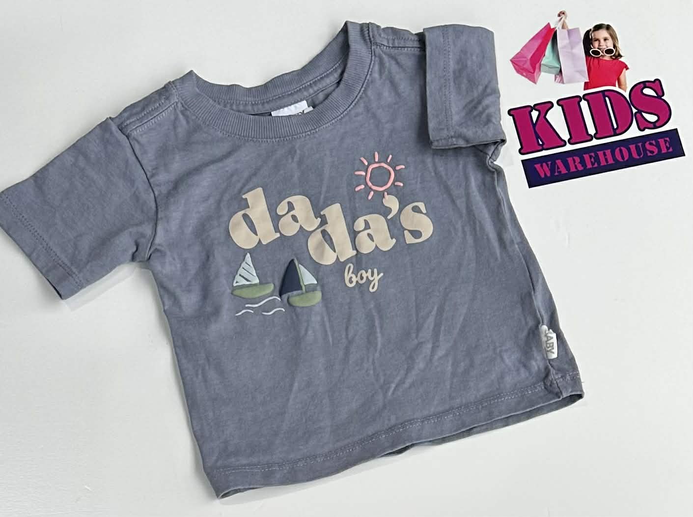 Cotton On Grey Top With “Da Da’s” Print Size 000