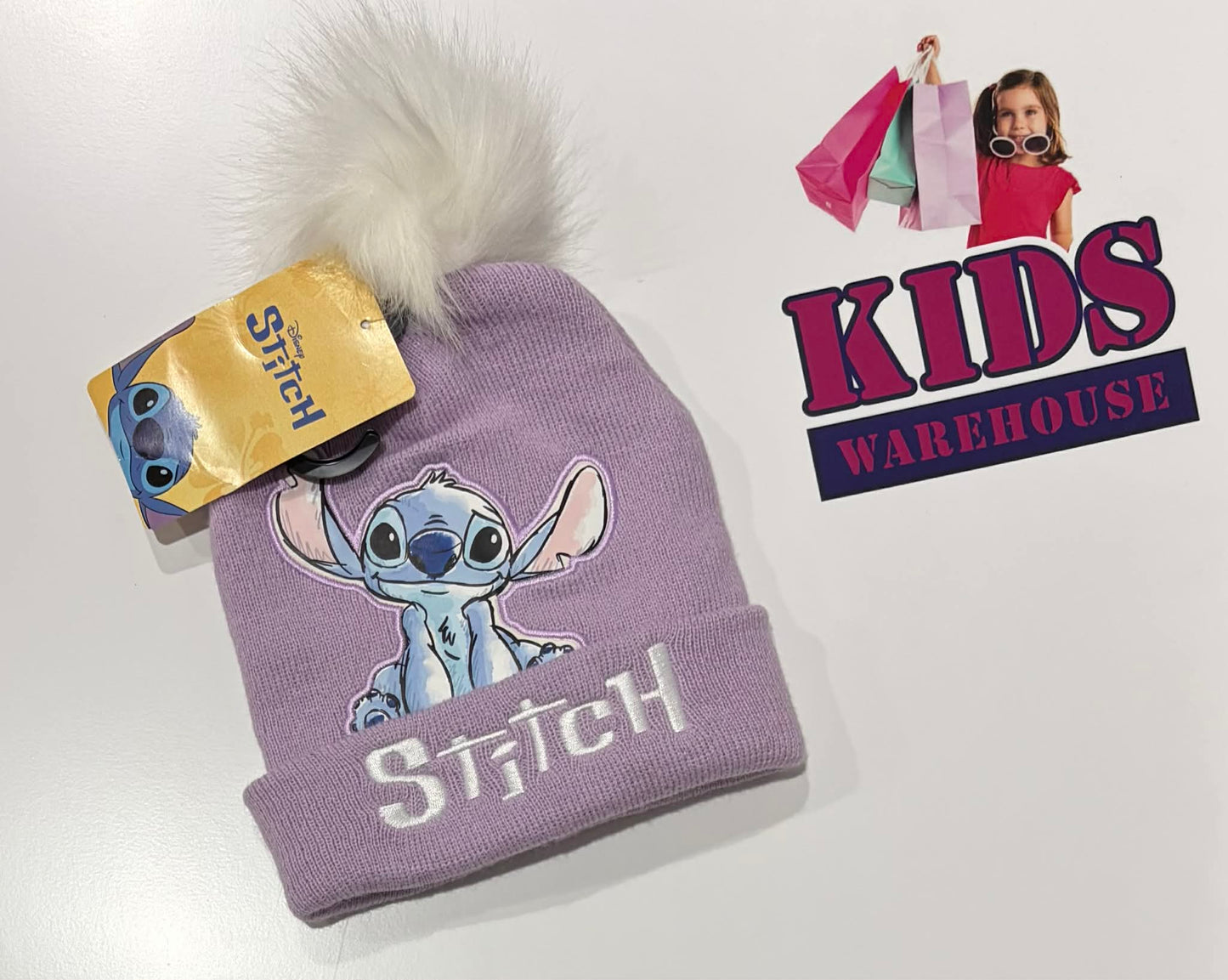 Disney Stitch Purple Beanie With Pom-Pom (Child)
