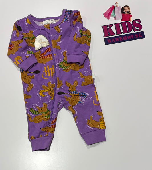 Harry Potter X Peter Alexander Purple, Sausage Dog Print Jumpsuit Size 000