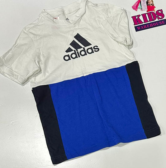 Adidas White & Blue Top Size 7-8
