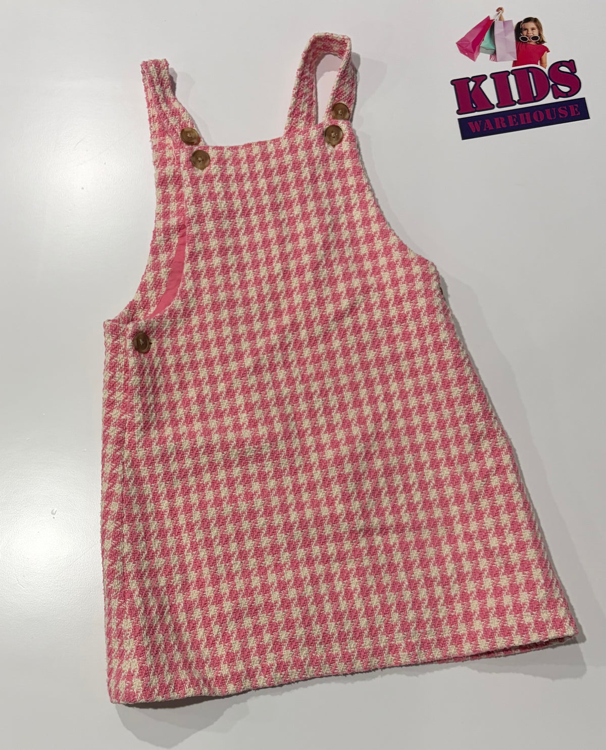 Seed Heritage Pink, White Checkered Knit Dress Size 9