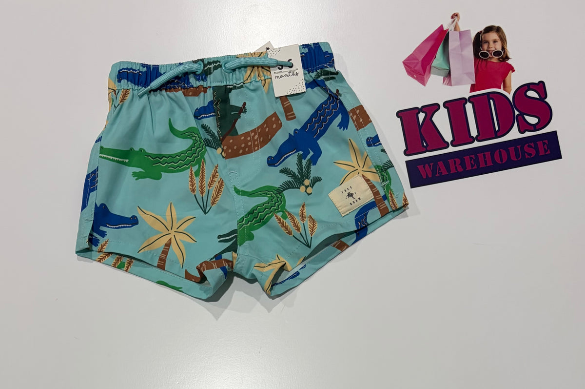 Not Used Cotton On Blue, Beach Print Swim Shorts Size 00