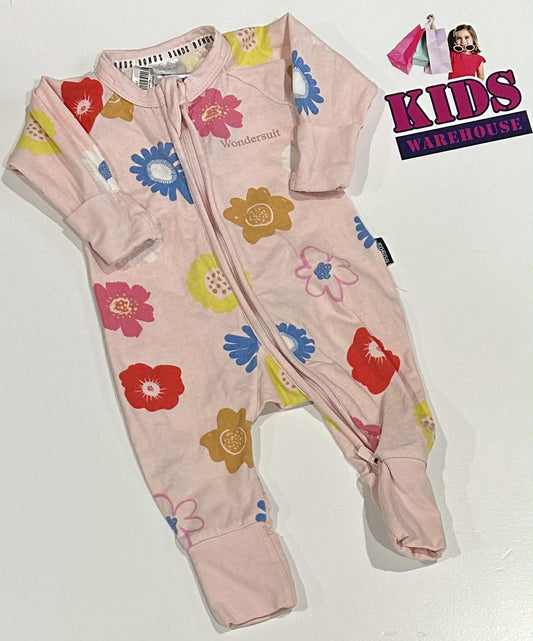 Bonds Pink Jumpsuit With Flower Pattern Size 0000