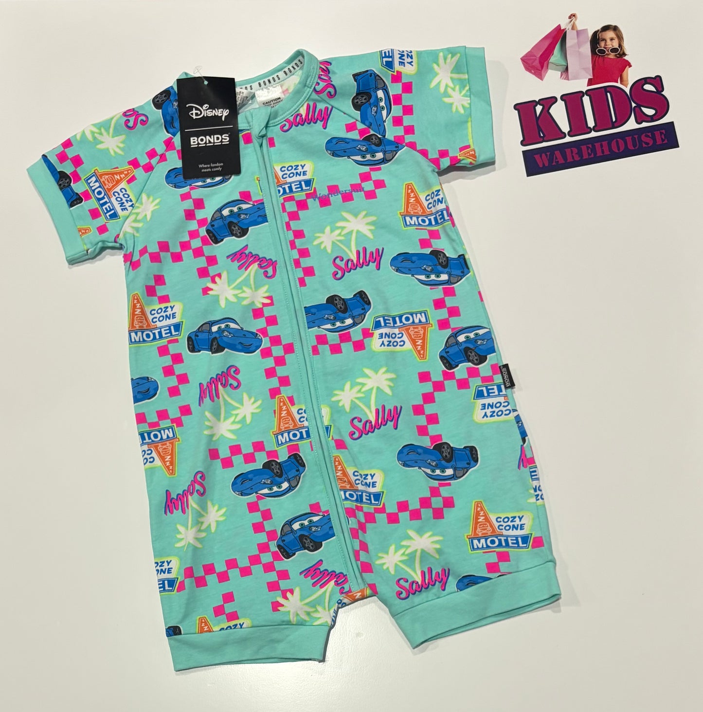 Not Used Disney Cars X Bonds Blue, Sally Print Wondersuit Size 3