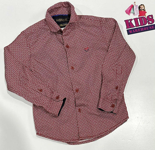 Makino Red Long Sleeve Button Up Top Size 3