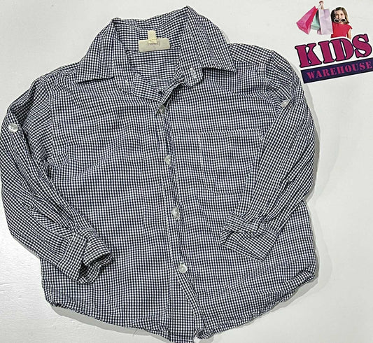 Seed Blue & White Long Sleeve Top Size 2