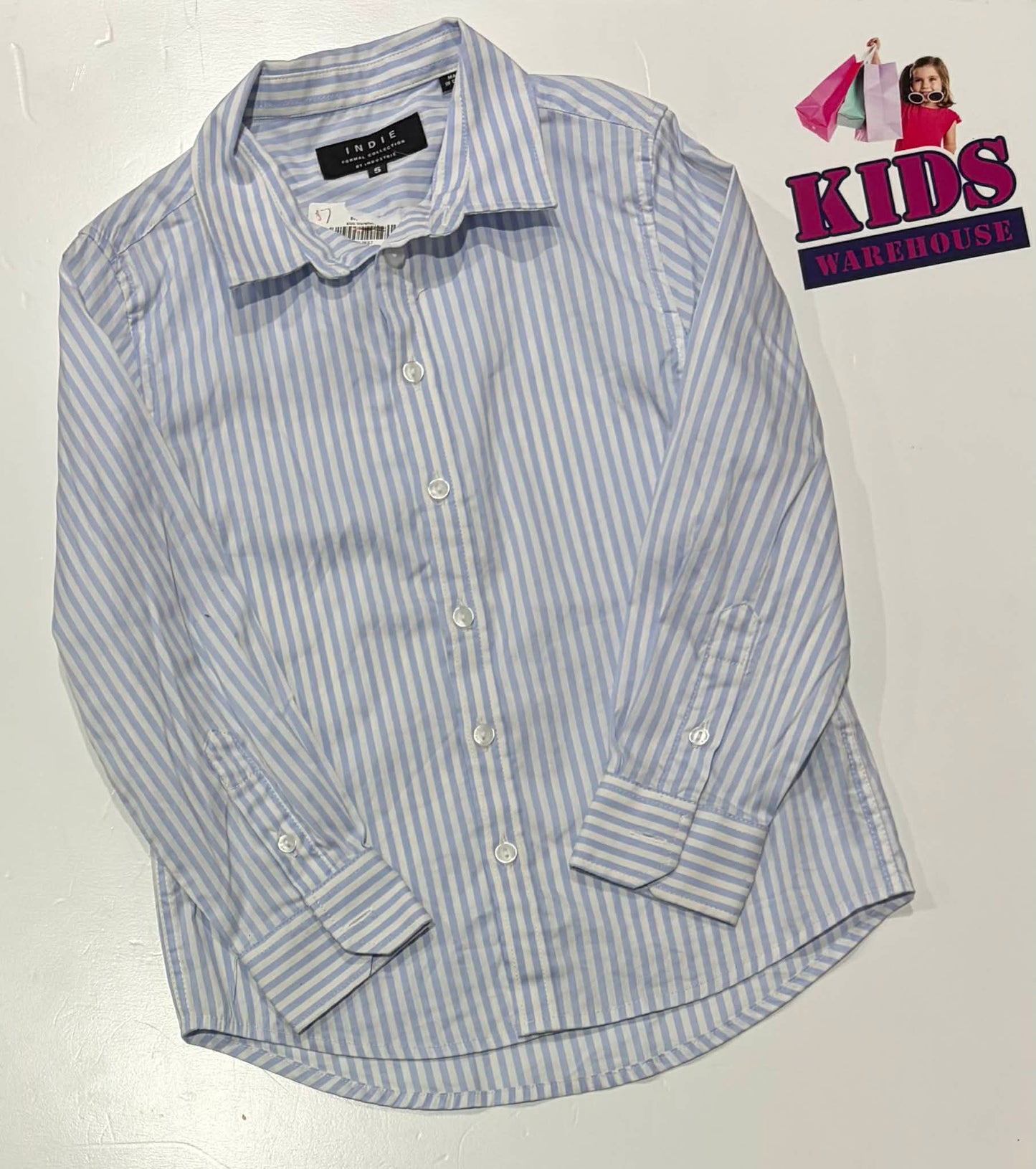 Indie White & Blue Shirt Size 5