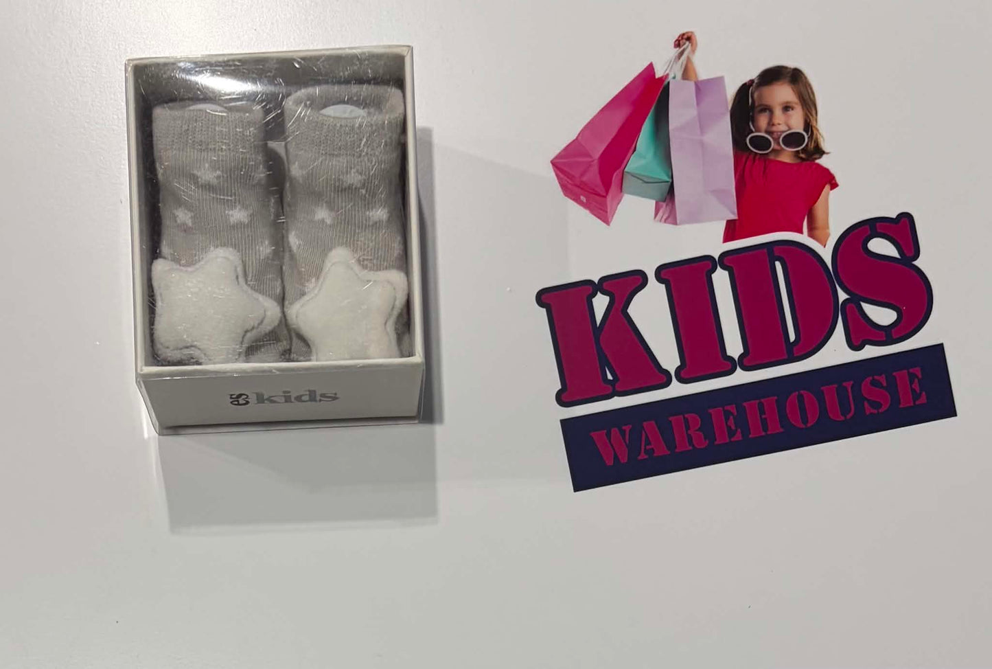 ES Kids Grey, Star Print Socks Size 000