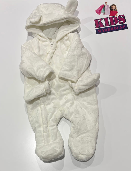 Babaluno White, Star Print Onesie Size 000
