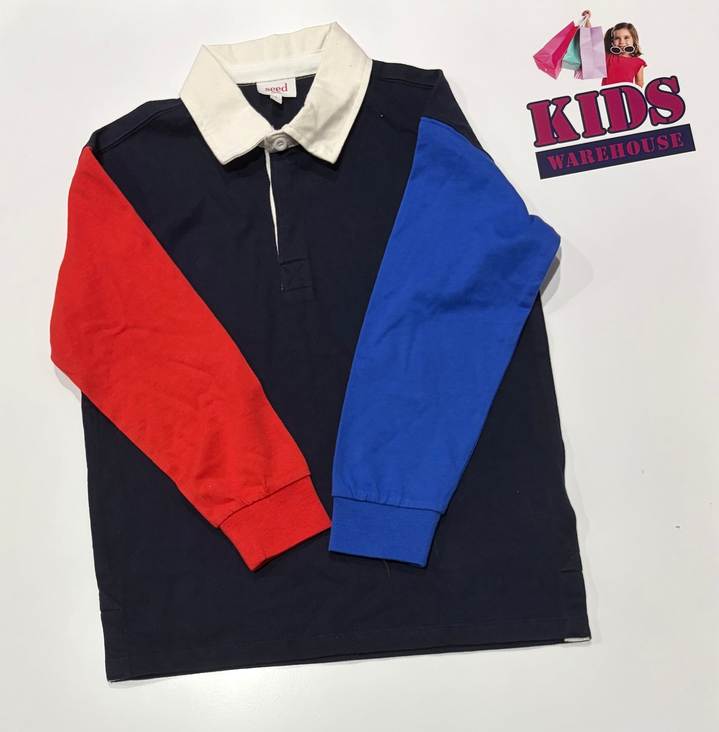 Seed Heritage Navy, Red, Blue Sleeve Top Size 8
