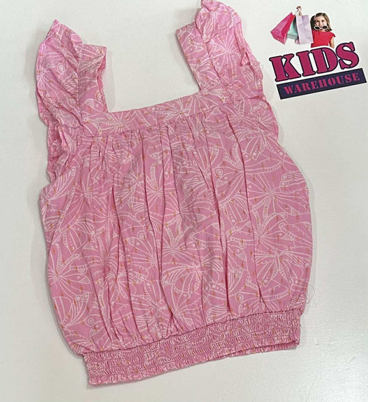 Milkshake Pink Top With Dragon Fly Pattern Size 7