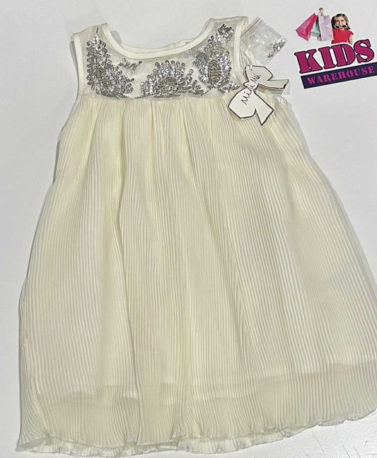 Mini Moi White & Silver Dress Size 4-5