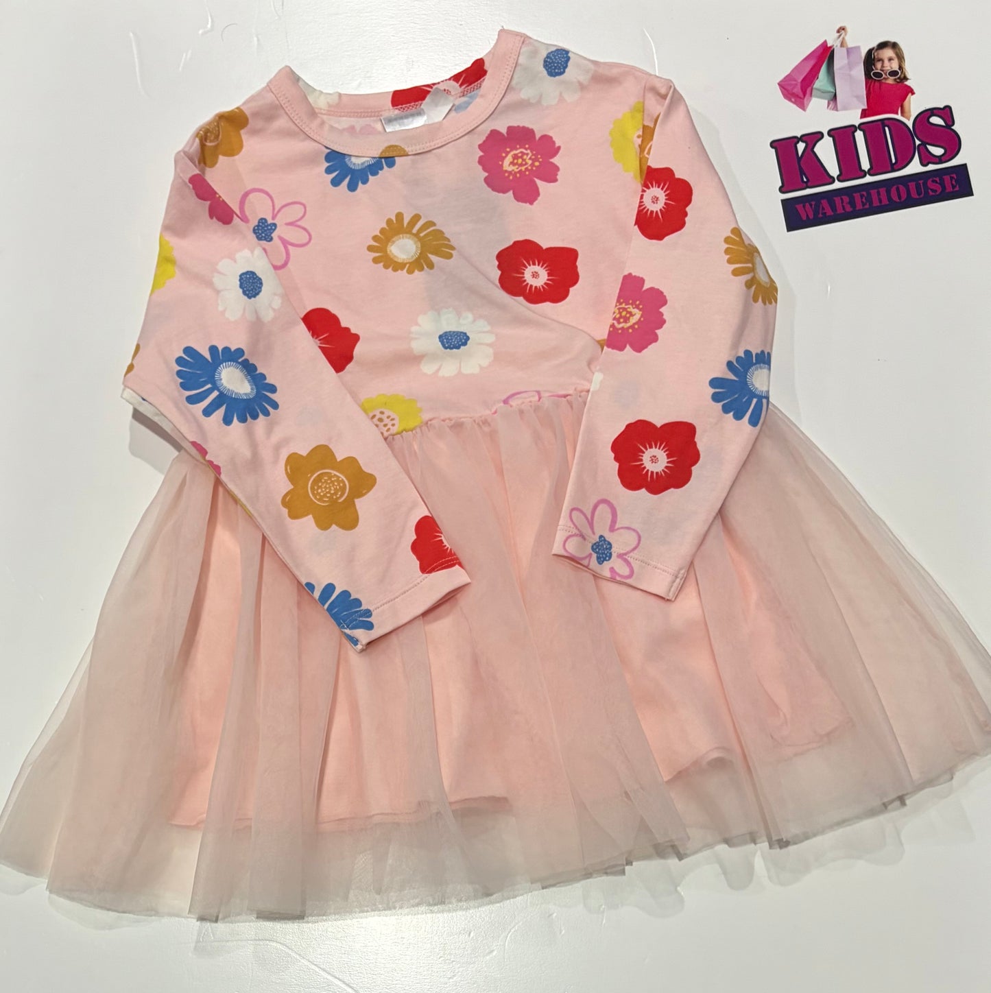 Not Used Bonds Pink, Flower Print Dress Size 3
