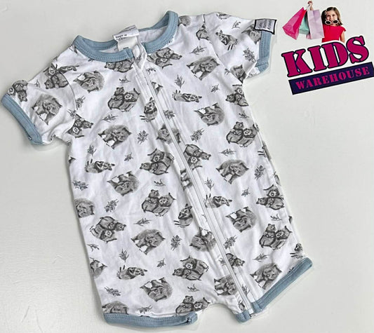 Cathy Hamilton Artworks With White & Blue Bodysuit With Wombat Pattern Size 00