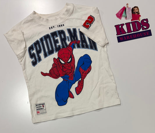 Marvel White, Spiderman Print Top Size 4