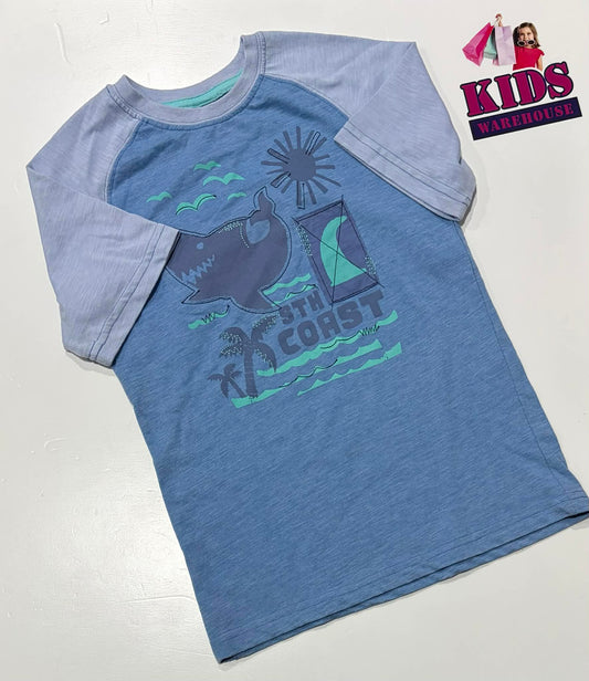 Not Used Target Blue Top With Beach Pattern Size 7 (RRP $12)
