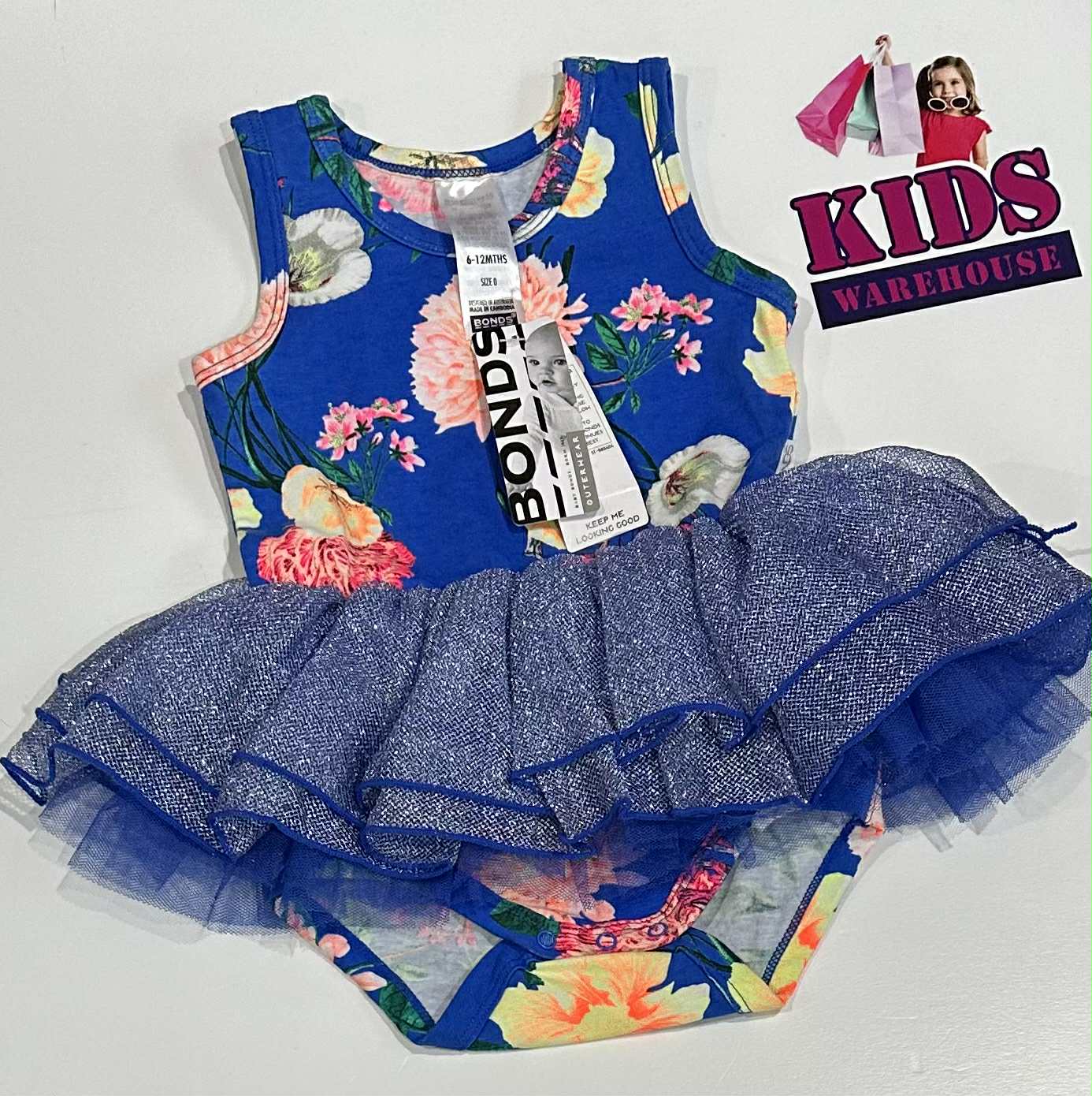 New Bonds Blue Bodysuit With Tutu Size 0
