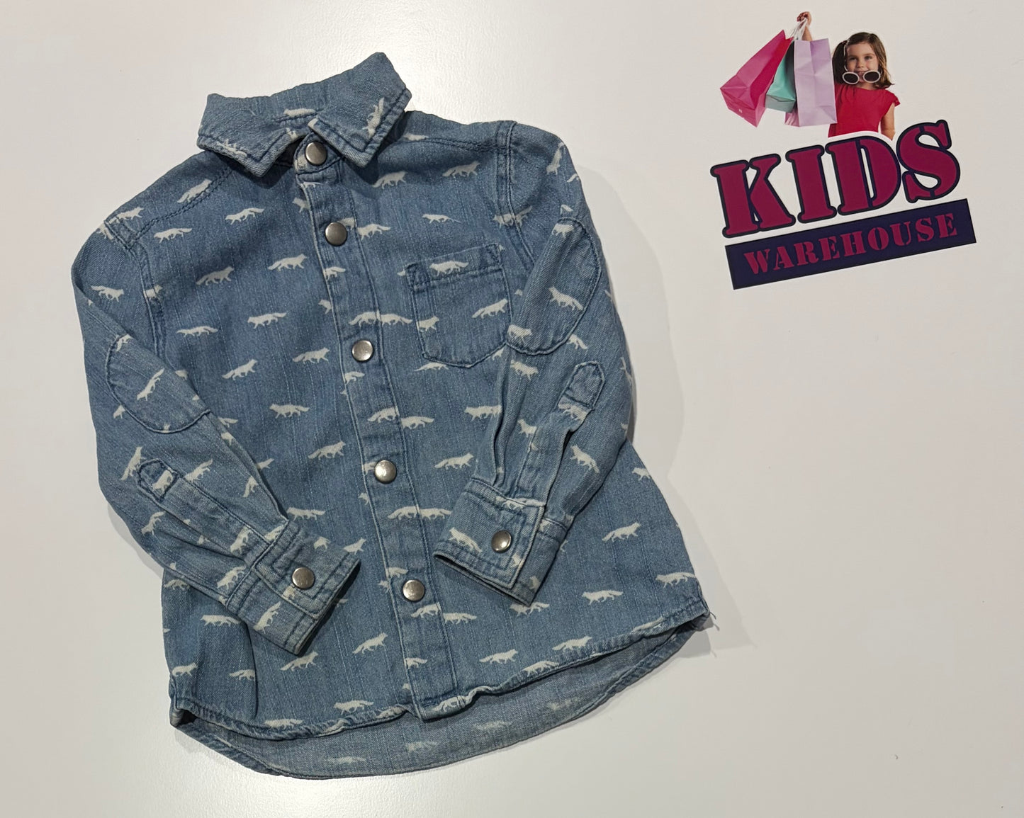 Seed Heritage Blue, Wolf Print Top Size 2