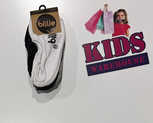 Not Used Billie White, Black, Grey Socks 3 Pack Size Medium