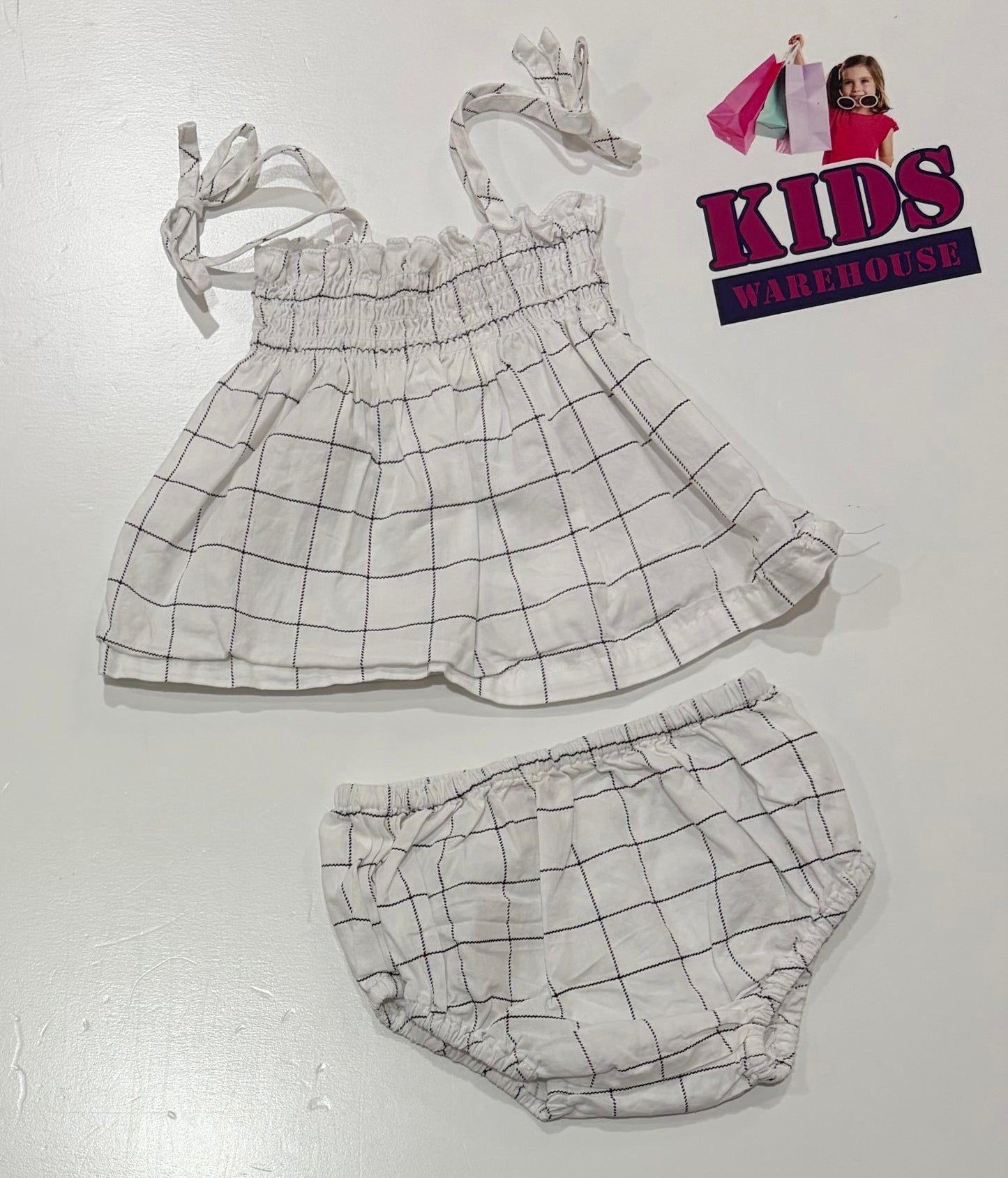 Mamer White, Black Pattern Dress & Shorts 2 Piece Set Size 000