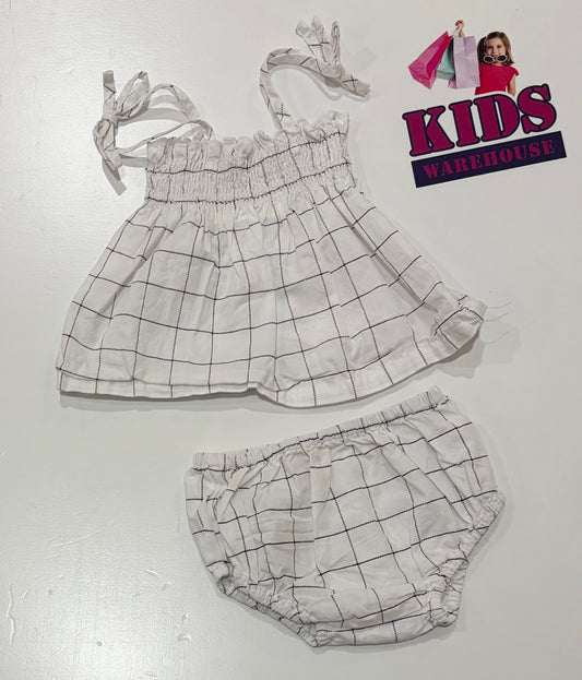 Mamer White, Black Pattern Dress & Shorts 2 Piece Set Size 000