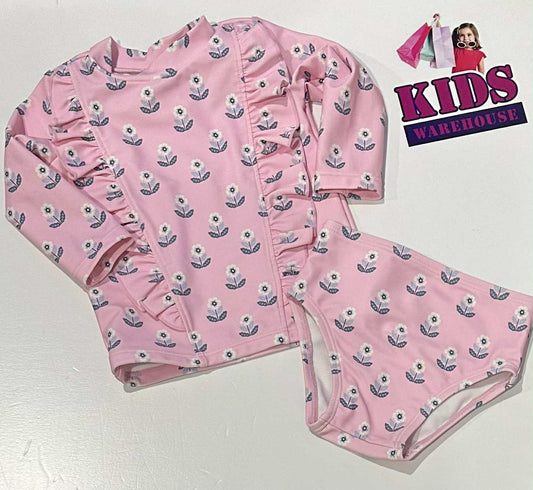 Target Pink 2 Piece Swim Set With Flower Pattern Size 00