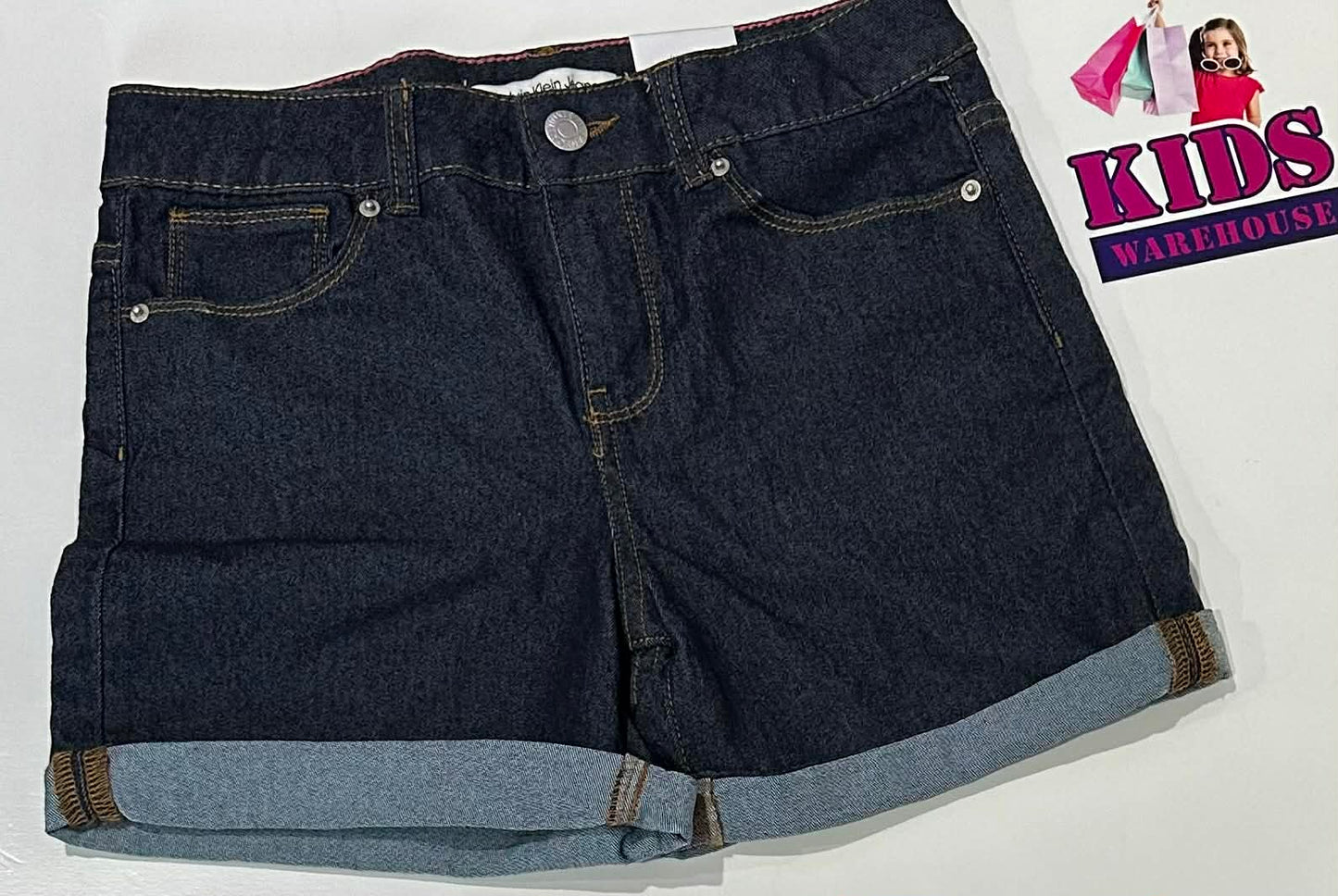 New Calvin Klein Jeans Dark Blue Denim Shorts Size 12