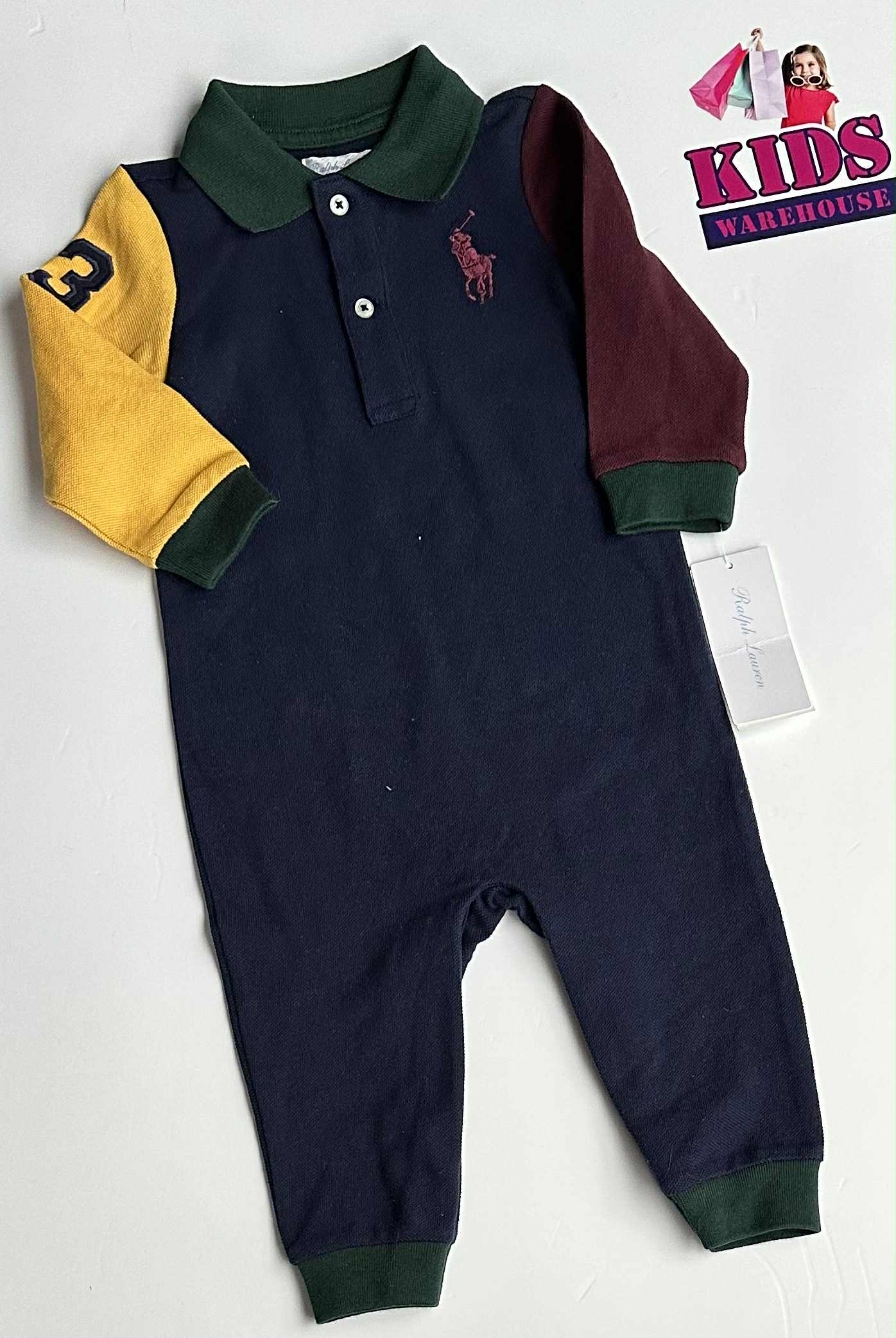 Ralph Lauren Navy Blue, Yellow, Red, Green, Jump Suit Size 0