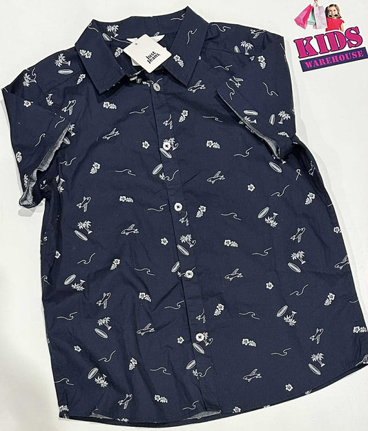 Just Jeans Black Top With Beach Style Pattern Size 14