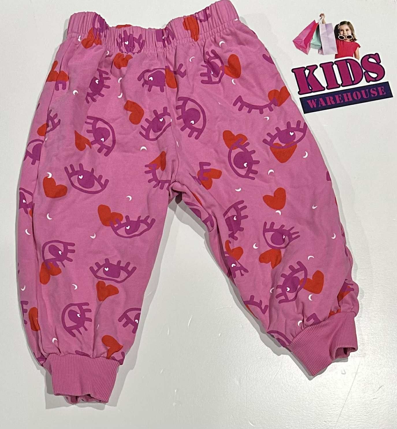 Bonds Pink Pants With Heart Pattern Size 1