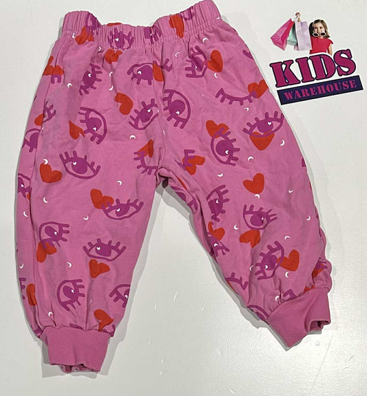 Bonds Pink Pants With Heart Pattern Size 1