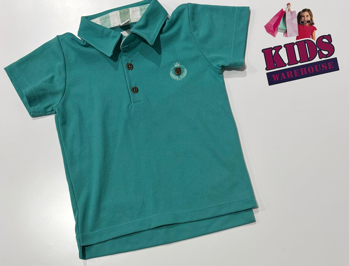 D. Tuia Teal Polo Shirt Size 4