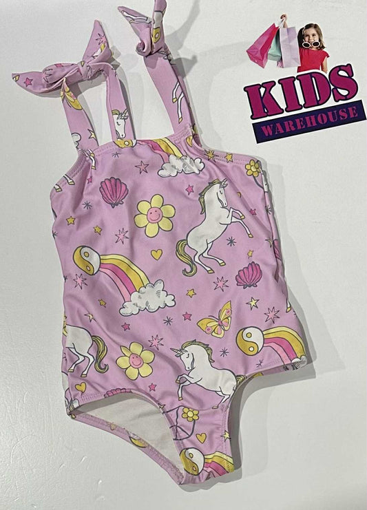 Cotton On Pink Swimming Bodysuit With Unicorn Pattern Size 2