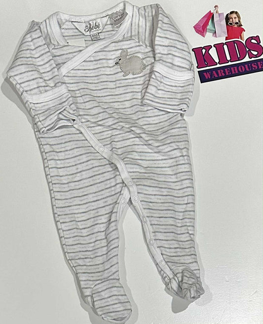 Bebe White & Grey Jumpsuit With Rabbit Print Size 000