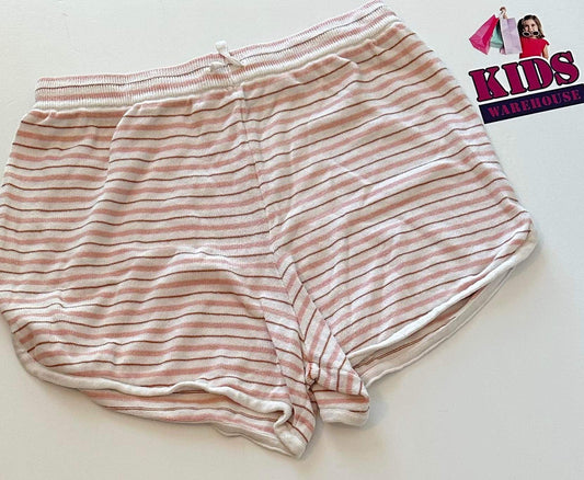 White, Pink & Coral Striped Shorts Size 16