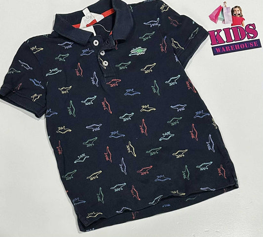 Milkshake Dark Blue Top With Dinosaur Pattern Size 6