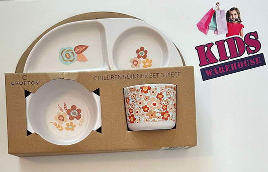 NEW Crofton Children’s Dinner Set 3 Piece (Floral)