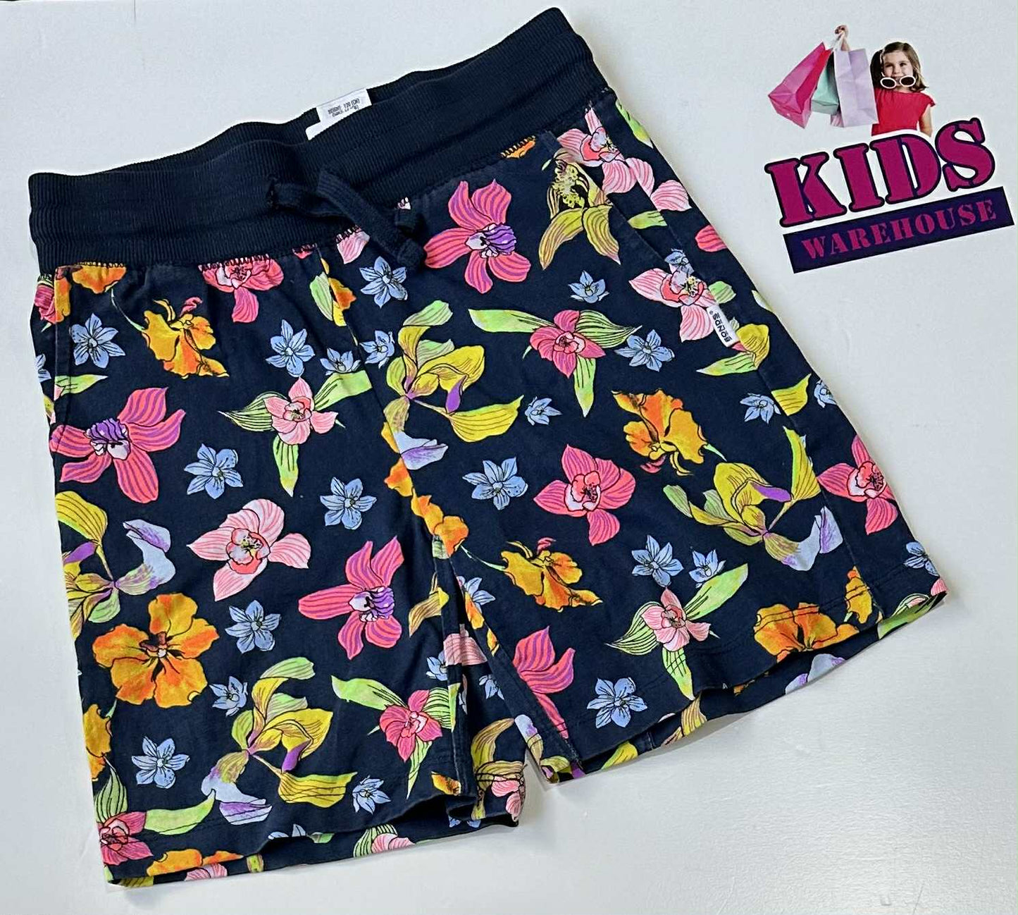 Bonds Dark Blue Shirts With Pink & Yellow Flower Pattern Size 6