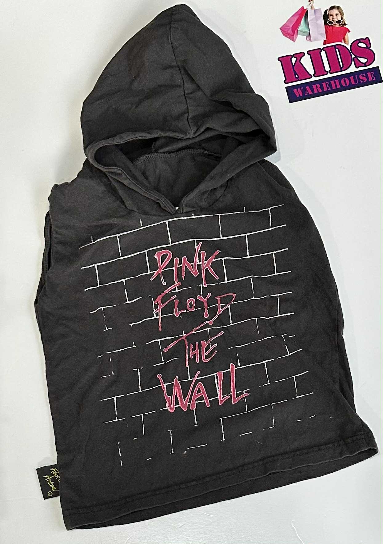Black Sleeveless Hoodie With “Pink Floyd The Wall” Print Size 3