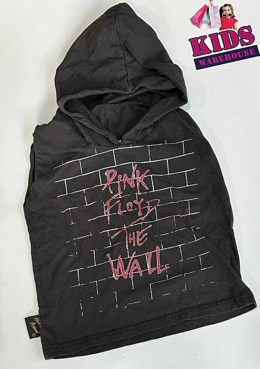 Black Sleeveless Hoodie With “Pink Floyd The Wall” Print Size 3
